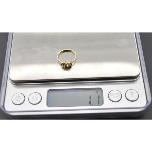 Real 10k Yellow Solid Gold Shiny Kids CZ Elephant Charm Ring 1.1 gr Size 2 - Picture 3 of 4